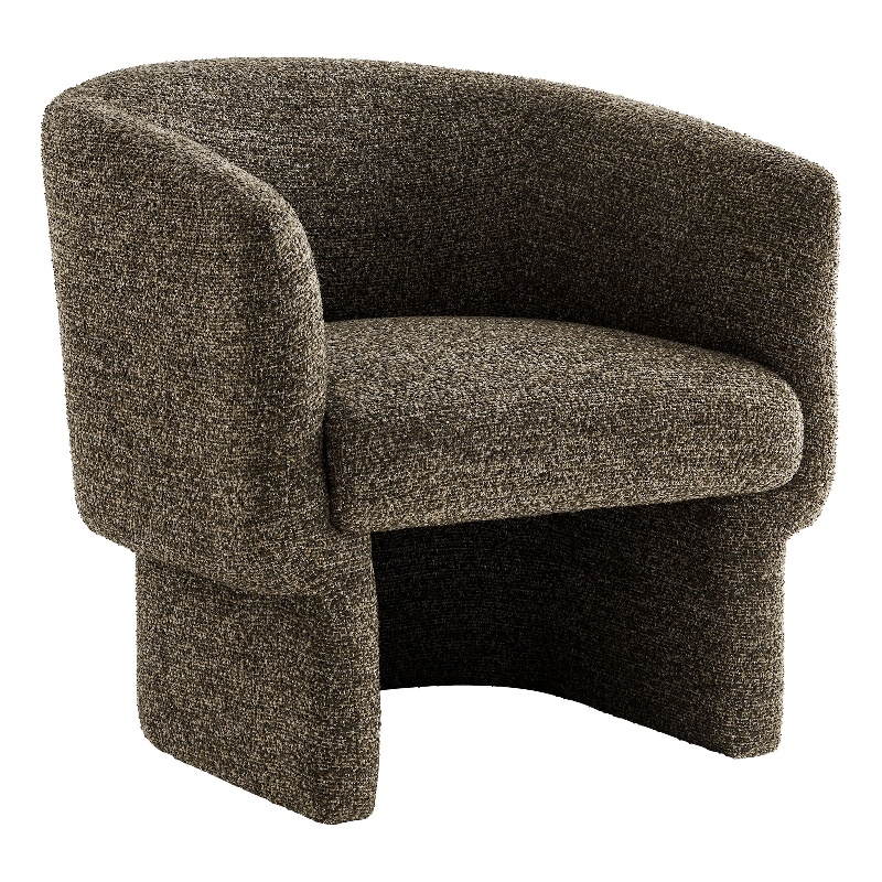 Modway Muse Boucle Fabric Upholstered Barrel Accent Chair in Antique