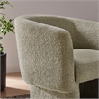Modway Muse Boucle Fabric Upholstered Barrel Accent Chair in Cork