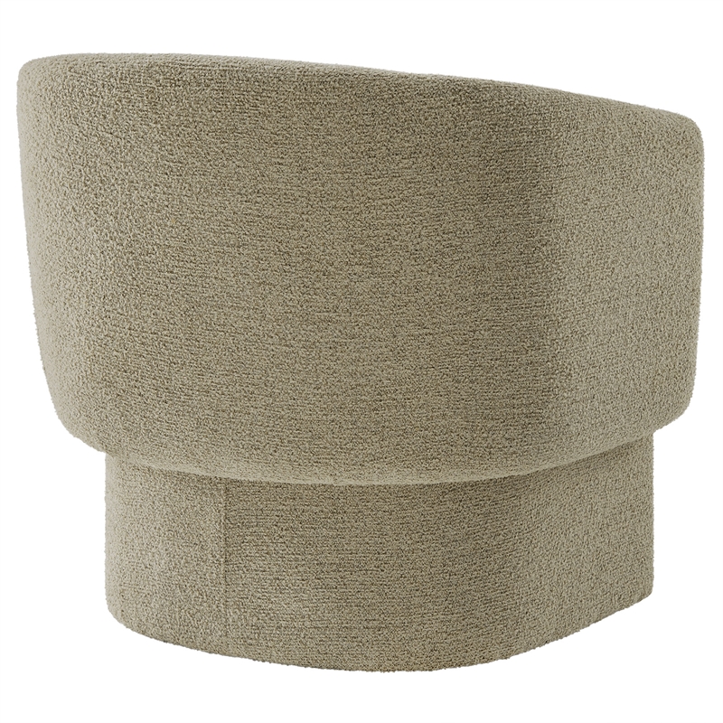 Modway Muse Boucle Fabric Upholstered Barrel Accent Chair in Cork