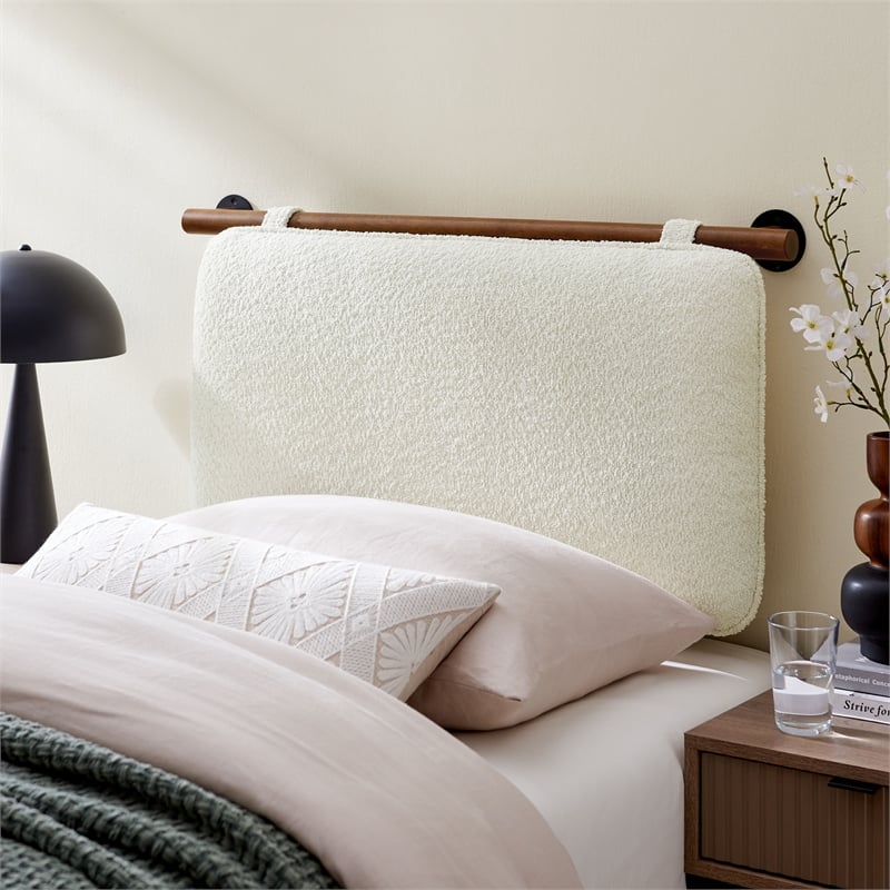 Anela Twin Headboard in Cream Walnut