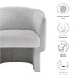 Modway Muse Boucle Fabric Upholstered Barrel Accent Chair in Newsprint
