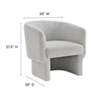 Modway Muse Boucle Fabric Upholstered Barrel Accent Chair in Newsprint