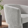 Modway Muse Boucle Fabric Upholstered Barrel Accent Chair in Newsprint