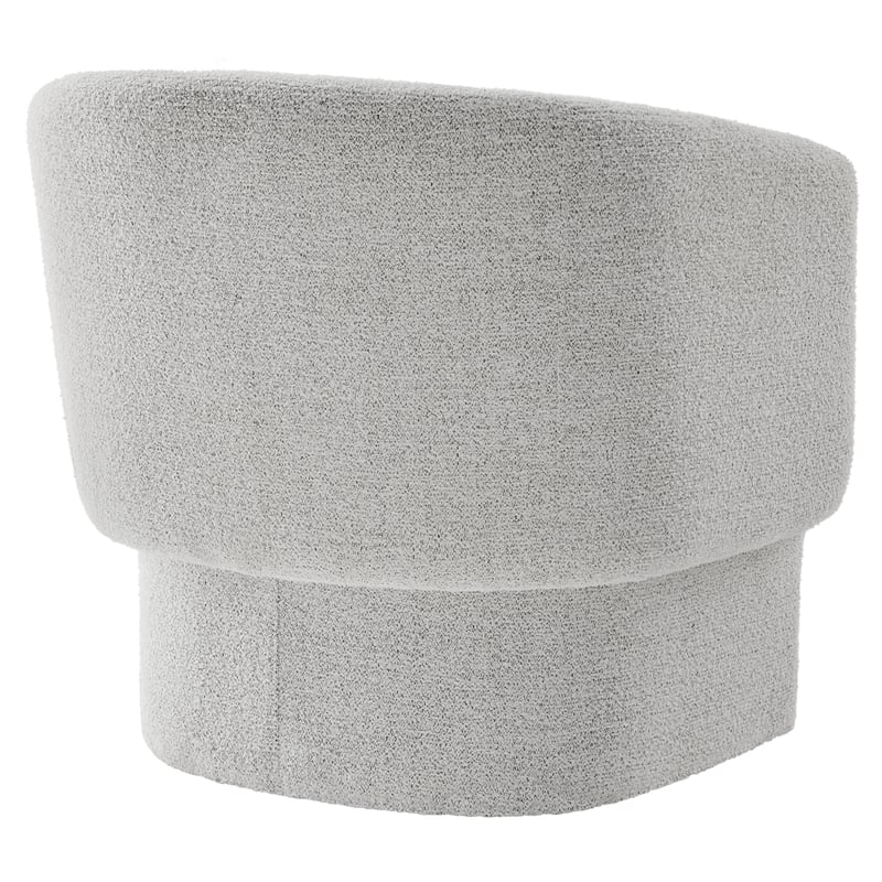 Modway Muse Boucle Fabric Upholstered Barrel Accent Chair in Newsprint