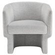 Modway Muse Boucle Fabric Upholstered Barrel Accent Chair in Newsprint