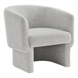 Modway Muse Boucle Fabric Upholstered Barrel Accent Chair in Newsprint