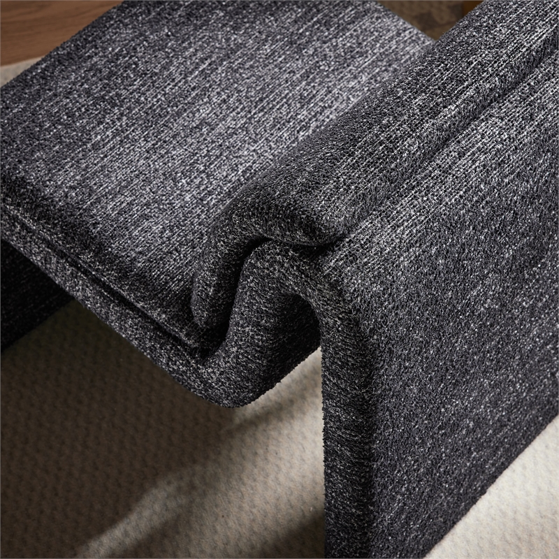 Modway Lume Boucle Fabric Upholstered Armless Accent Chair in Charcoal