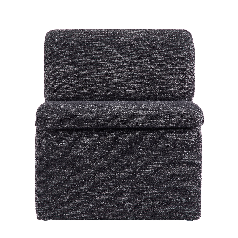 Modway Lume Boucle Fabric Upholstered Armless Accent Chair in Charcoal