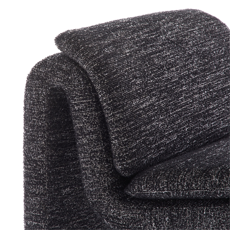 Modway Lume Boucle Fabric Upholstered Armless Accent Chair in Charcoal