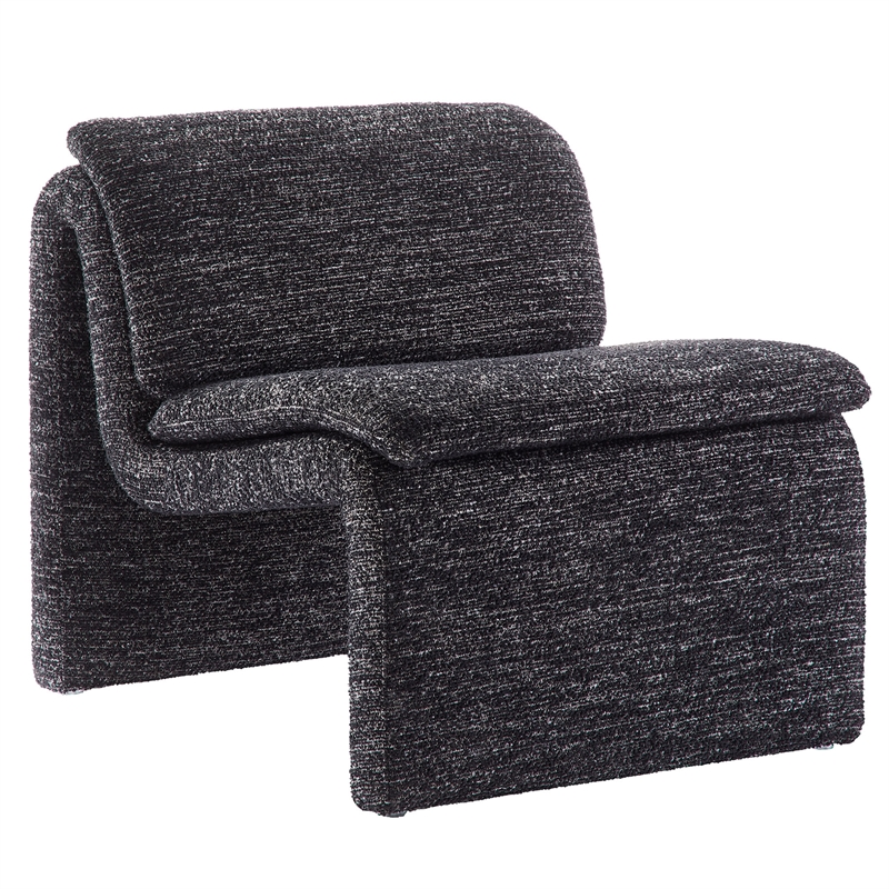 Modway Lume Boucle Fabric Upholstered Armless Accent Chair in Charcoal