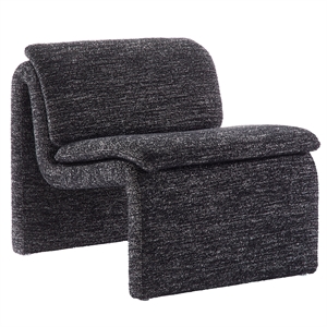 Modway Lume Boucle Fabric Upholstered Armless Accent Chair in Charcoal