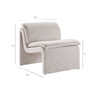 Modway Lume Boucle Fabric Upholstered Armless Accent Chair in Parchment