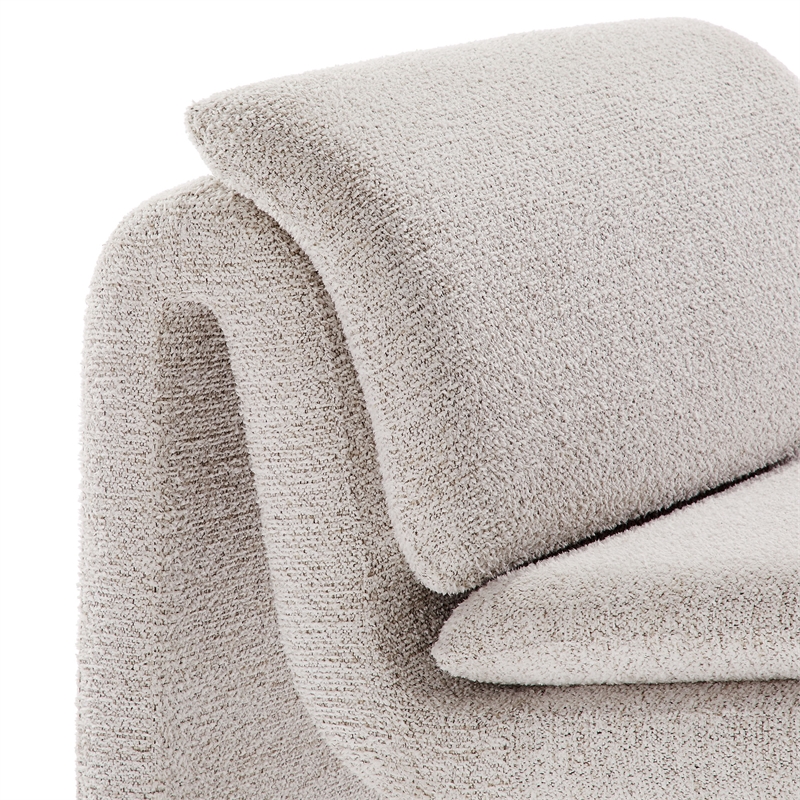 Modway Lume Boucle Fabric Upholstered Armless Accent Chair in Parchment