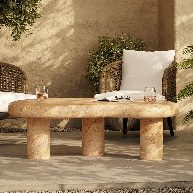 Elowen Coffee Table in Travertine