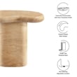 Modway Elowen Indoor/Outdoor Textured Faux Travertine End Table in Travertine