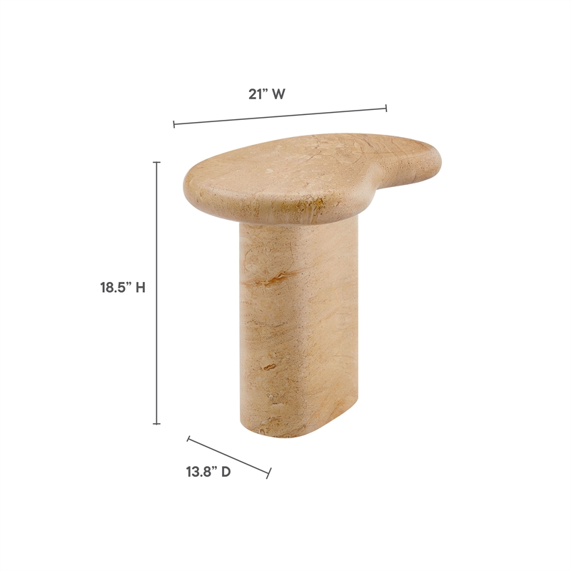 Modway Elowen Indoor/Outdoor Textured Faux Travertine End Table in Travertine