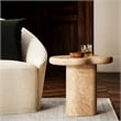 Modway Elowen Indoor/Outdoor Textured Faux Travertine End Table in Travertine