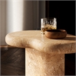 Modway Elowen Indoor/Outdoor Textured Faux Travertine End Table in Travertine