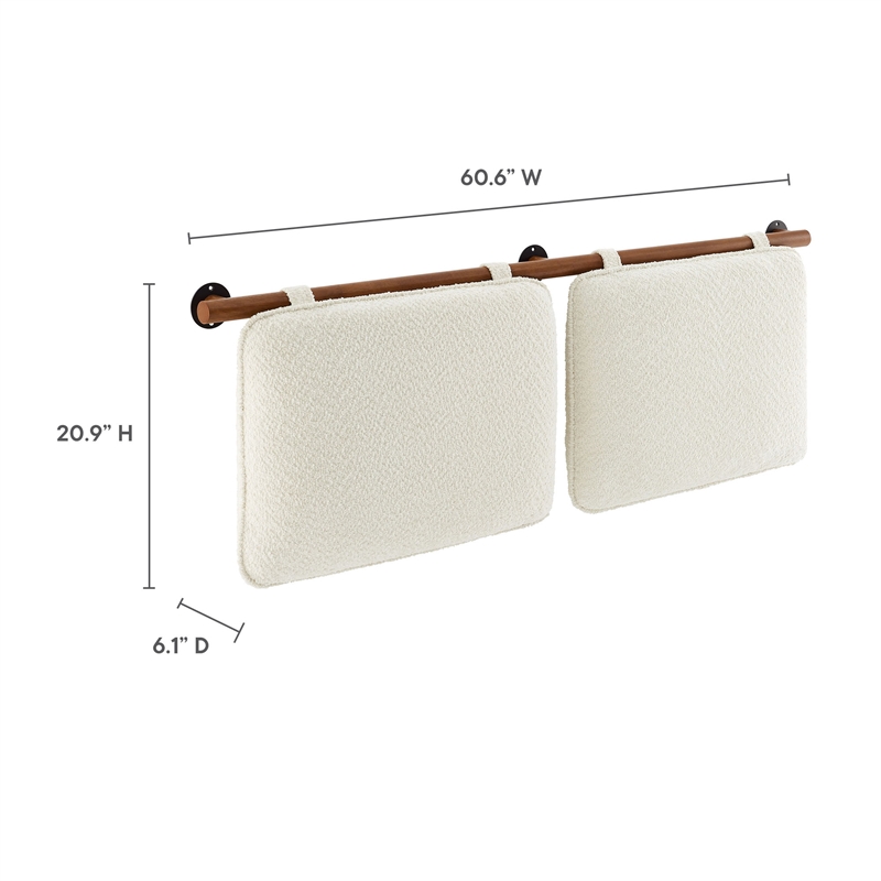 Anela Queen Headboard in Cream Walnut