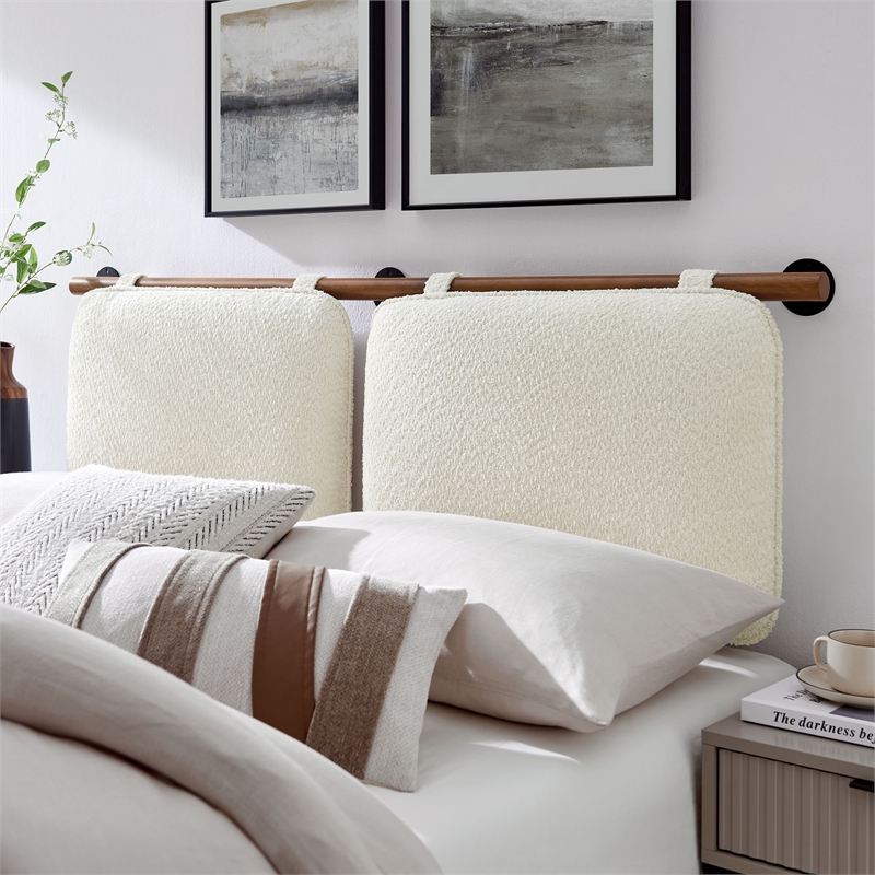 Anela Queen Headboard in Cream Walnut