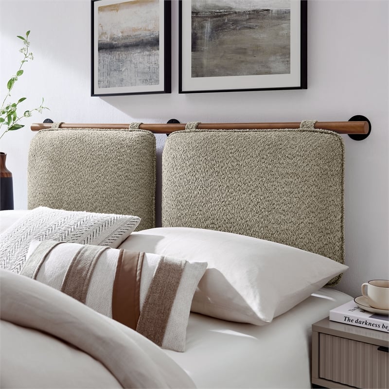 Anela Queen Headboard in Oatmeal Walnut