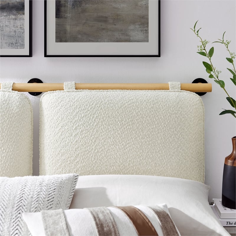 Anela King Size Headboard in Cream Natural