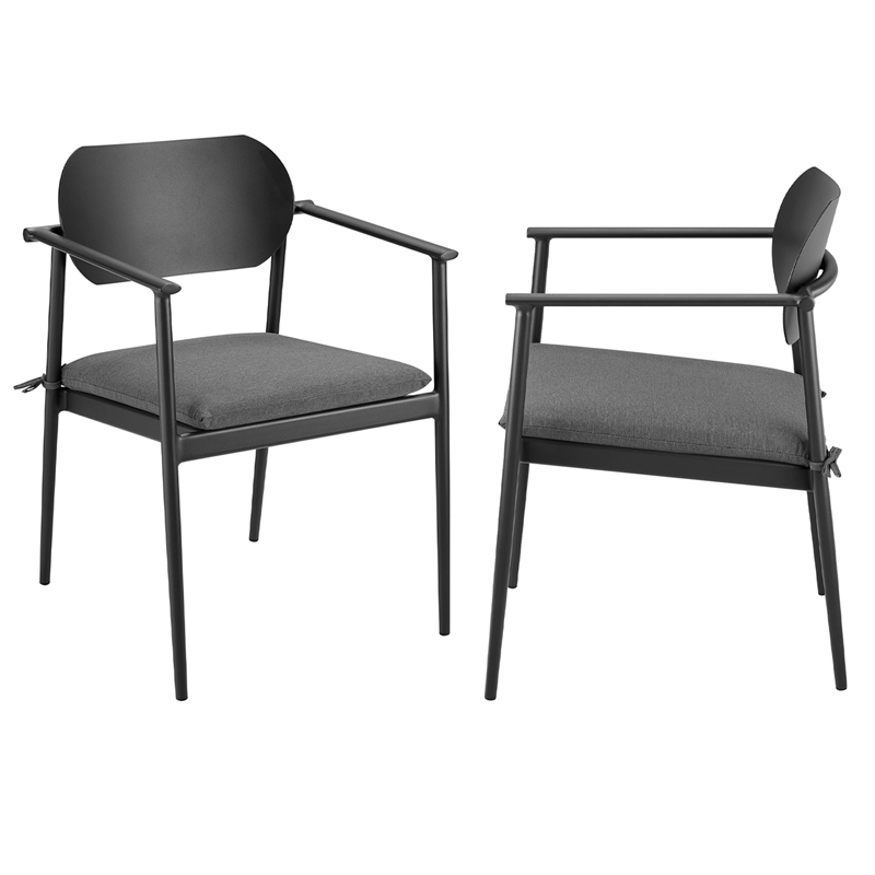 Aeris Dining Armchair Set of 2 in Charcoal