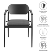 Aeris Dining Armchair Set of 2 in Charcoal