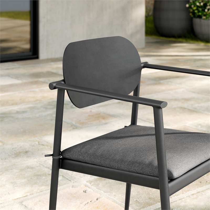 Aeris Dining Armchair Set of 2 in Charcoal