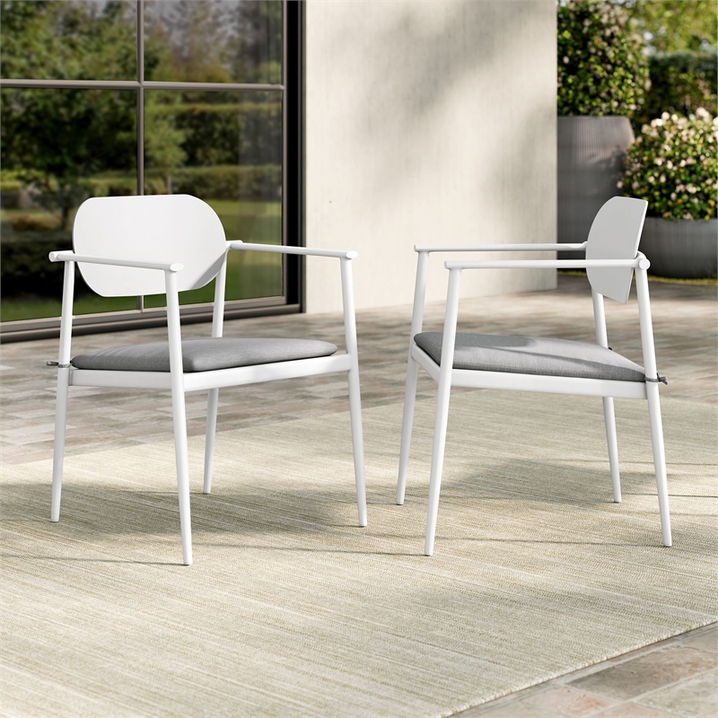 Aeris Dining Armchair Set of 2 in White
