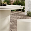 Modway Brion 5-Piece Indoor/Outdoor Concrete Dining Table Set in White