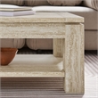 Modway Hollis Rectangular Coffee Table in Travertine Laminate