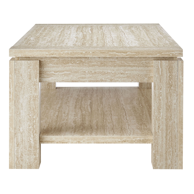 Modway Hollis Rectangular Coffee Table in Travertine Laminate