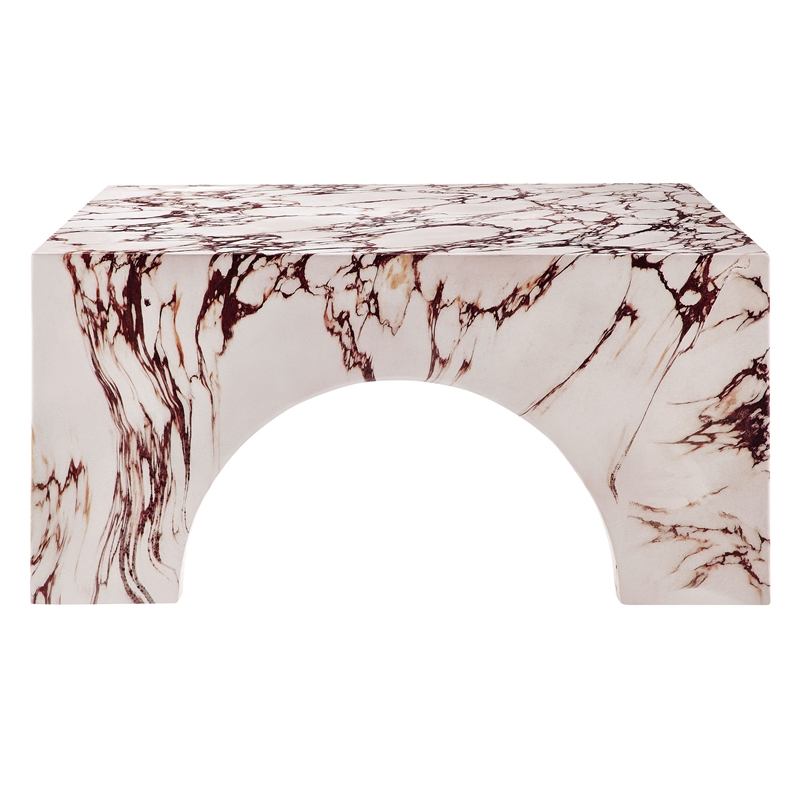 Valen Coffee Table in Red Marble