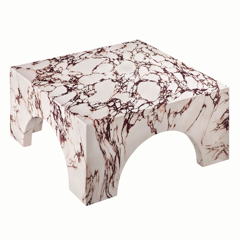 Valen Coffee Table in Red Marble