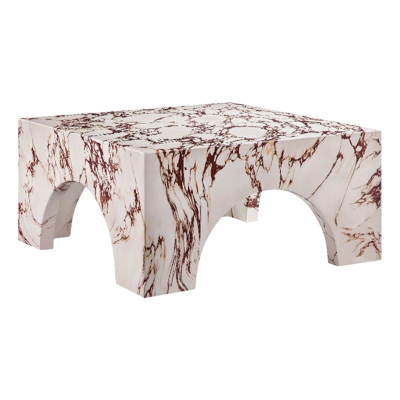 Valen Coffee Table in Red Marble
