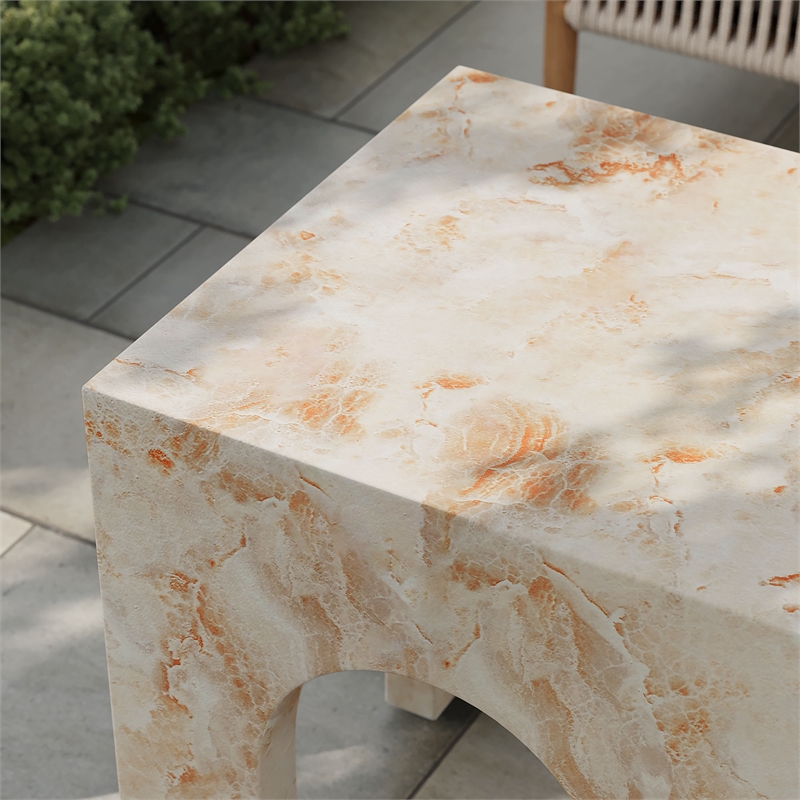 Valen Side Table in Honey Onyx