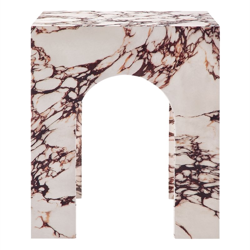 Valen Side Table in Red Marble
