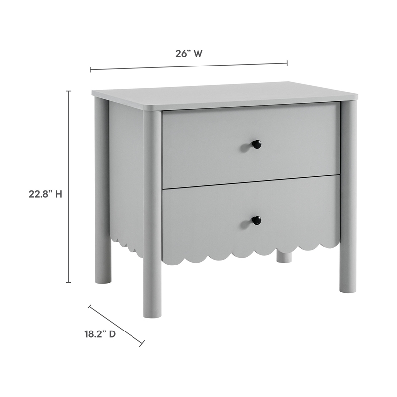 Emmeline Nightstand in Light Gray