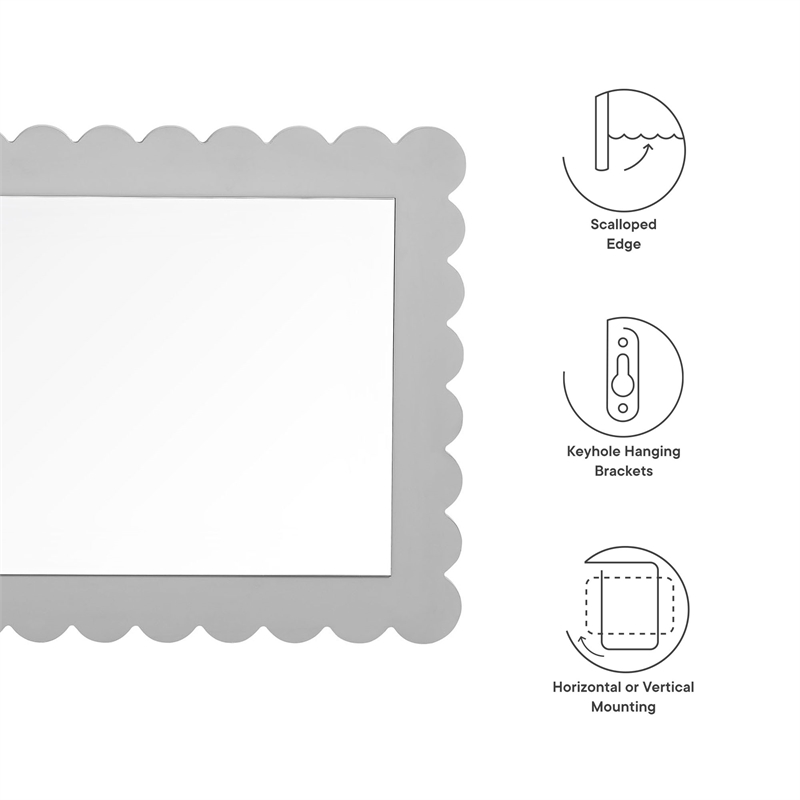 Emmeline Wall Mirror in Light Gray