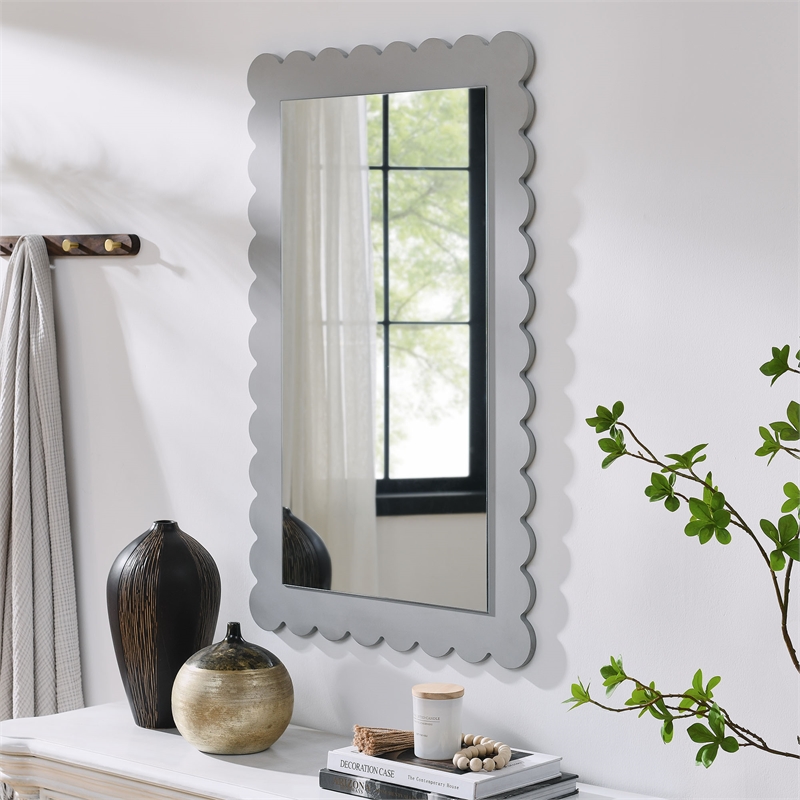 Emmeline Wall Mirror in Light Gray