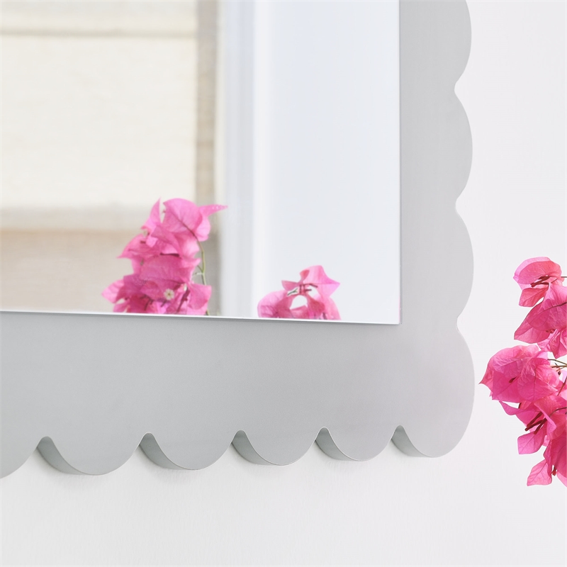 Emmeline Wall Mirror in Light Gray