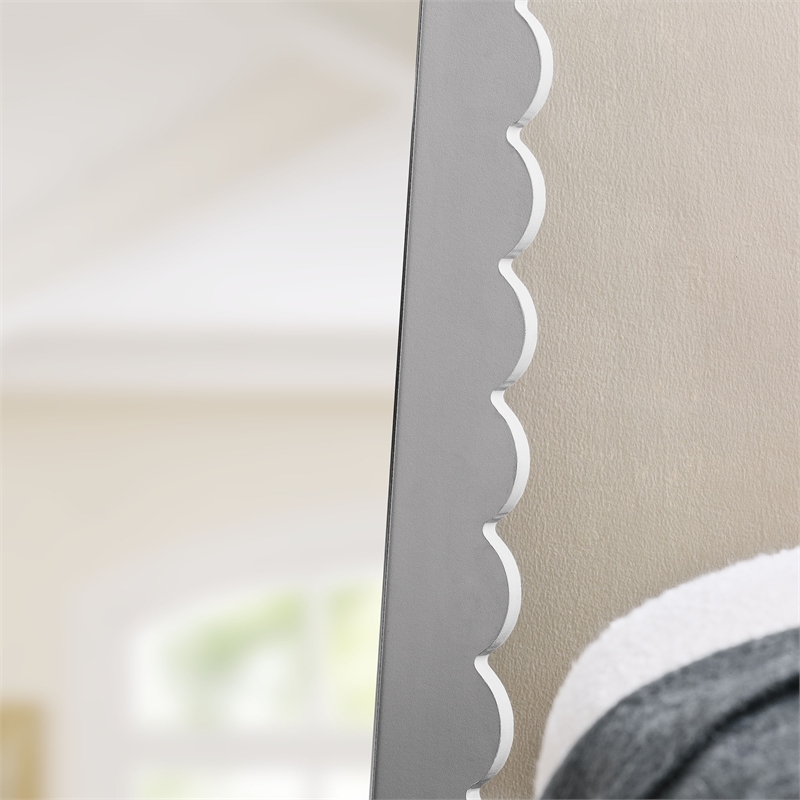 Emmeline Floor Mirror in Light Gray