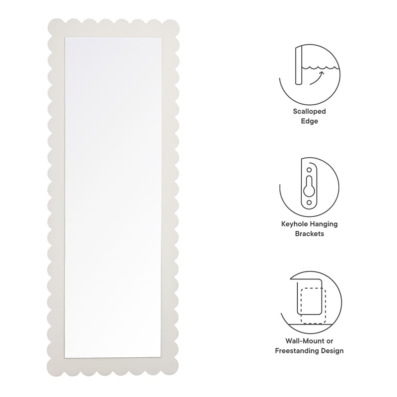 Emmeline Floor Mirror in White