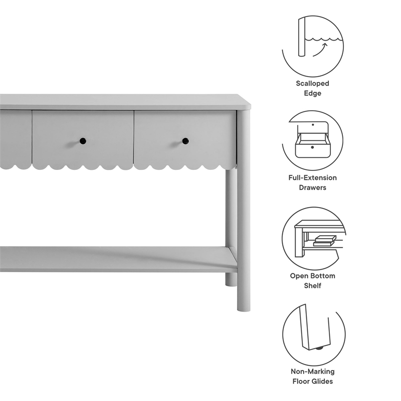 Emmeline Console Table in Light Gray