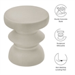 Modway Terza Indoor/Outdoor Concrete Build End Table in Light Gray