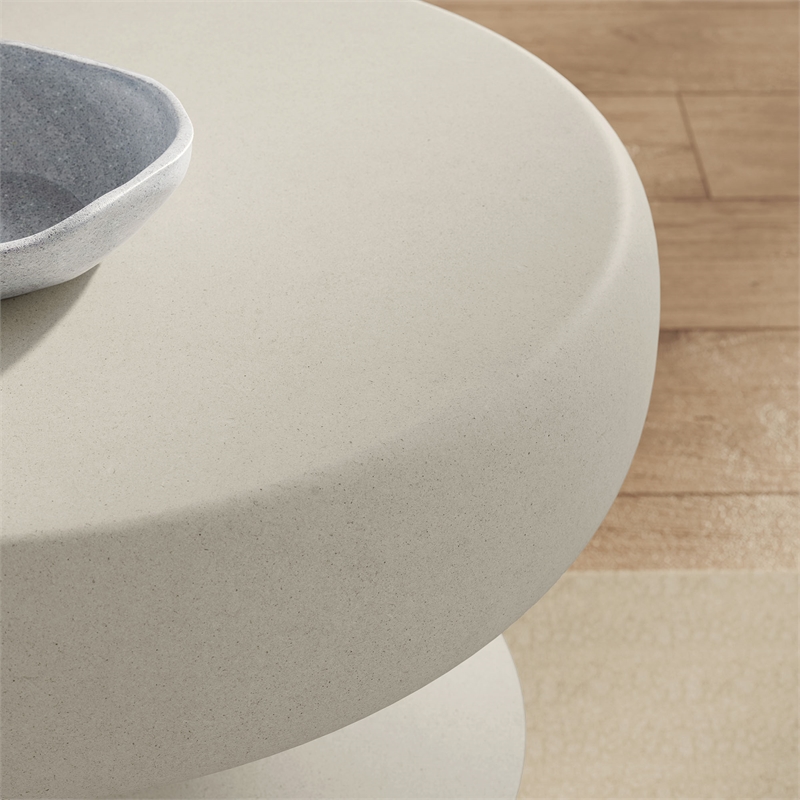 Modway Terza Indoor/Outdoor Concrete Build End Table in Light Gray