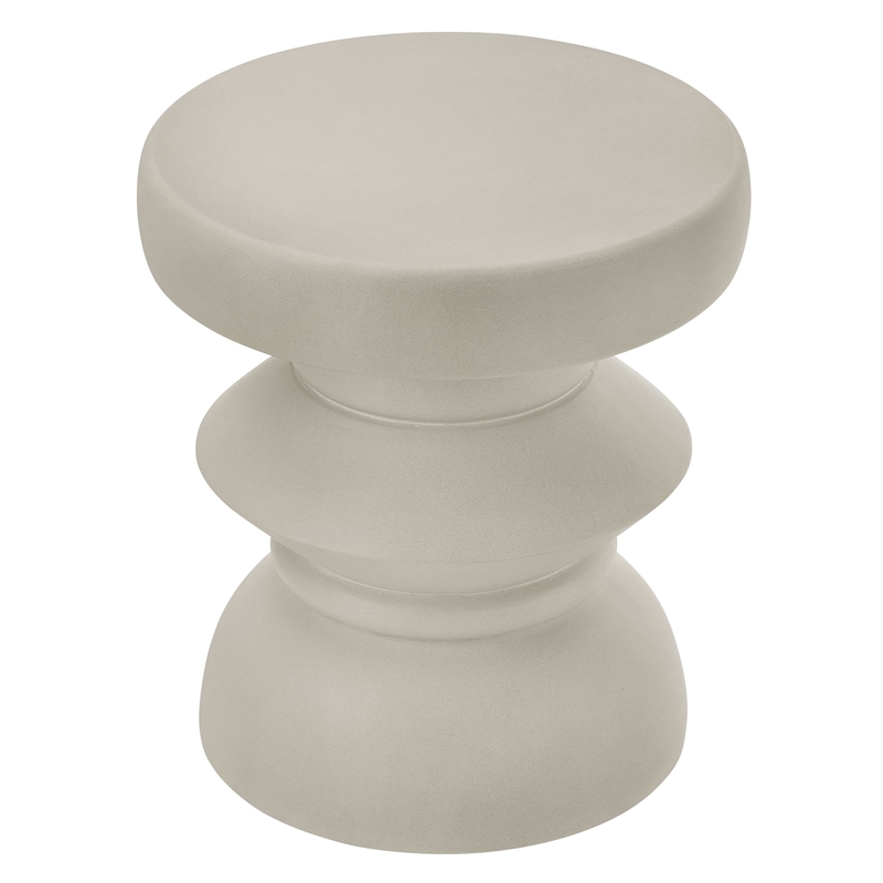 Modway Terza Indoor/Outdoor Concrete Build End Table in Light Gray