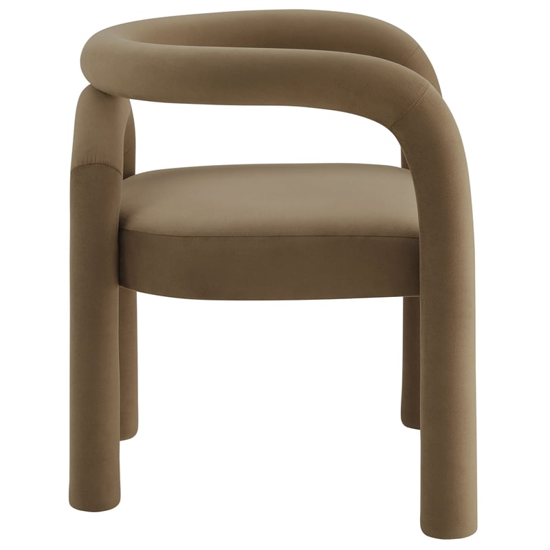 Modway Astrid Performance Velvet Upholstered Dining Chair in Camel