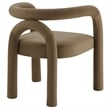 Modway Astrid Performance Velvet Upholstered Dining Chair in Camel